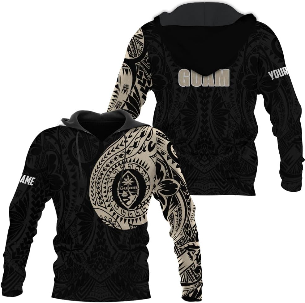 Vybonz Personalized Guam 3D Hoodie Guam Sweatshirt Guahan Zip Hoodie for Men Women Guahan Pride Shirt Guahan Guam Gifts Tee