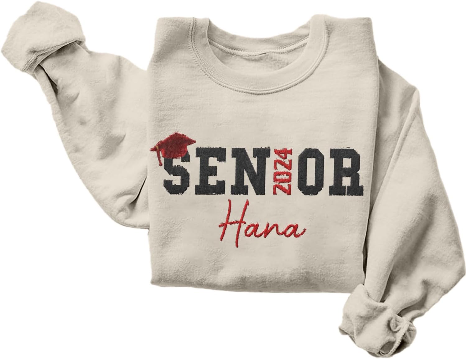 Intenprints Personalized Senior 2024 Sweatshirt Class of 2024 Senior 2024 Shirt Custom Embroidered Graduate Shirt