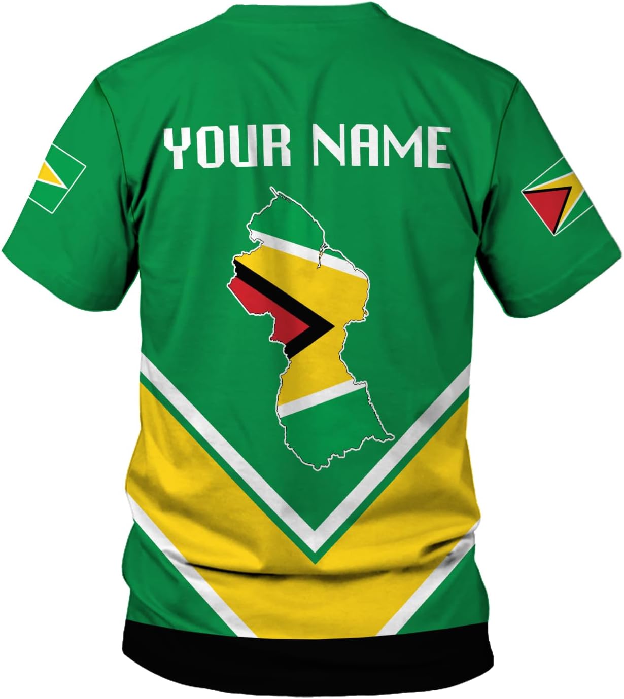 Artparel Personalized Guyana 3D Guyana Flag Shirt - Unisex Adults - Green - Short Sleeves - 5X-Small-Large