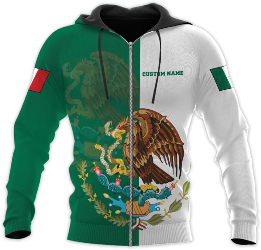 Personalized Mexican Shirts for Men 3D Customized Mexico Shirts for Men Mexico Shirts for Women Mexico Flag Shirt (HD181)