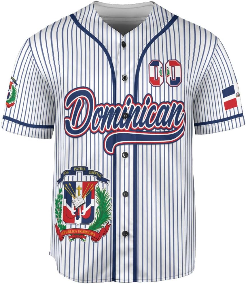 Custom Dominican Jersey for Men Dominican Baseball Jersey Dominican Baseball Jersey Dominicana Shirt Dominican Flag Jersey
