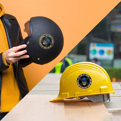3PCS If I Die at Work Please Place My PPE On Me Hard Hat 3" Sticker - Funny Skull Electrician Sticker, Electrical Engineer Vinyl Decal, Waterproof 3 Inch for Water Bottle, Phone