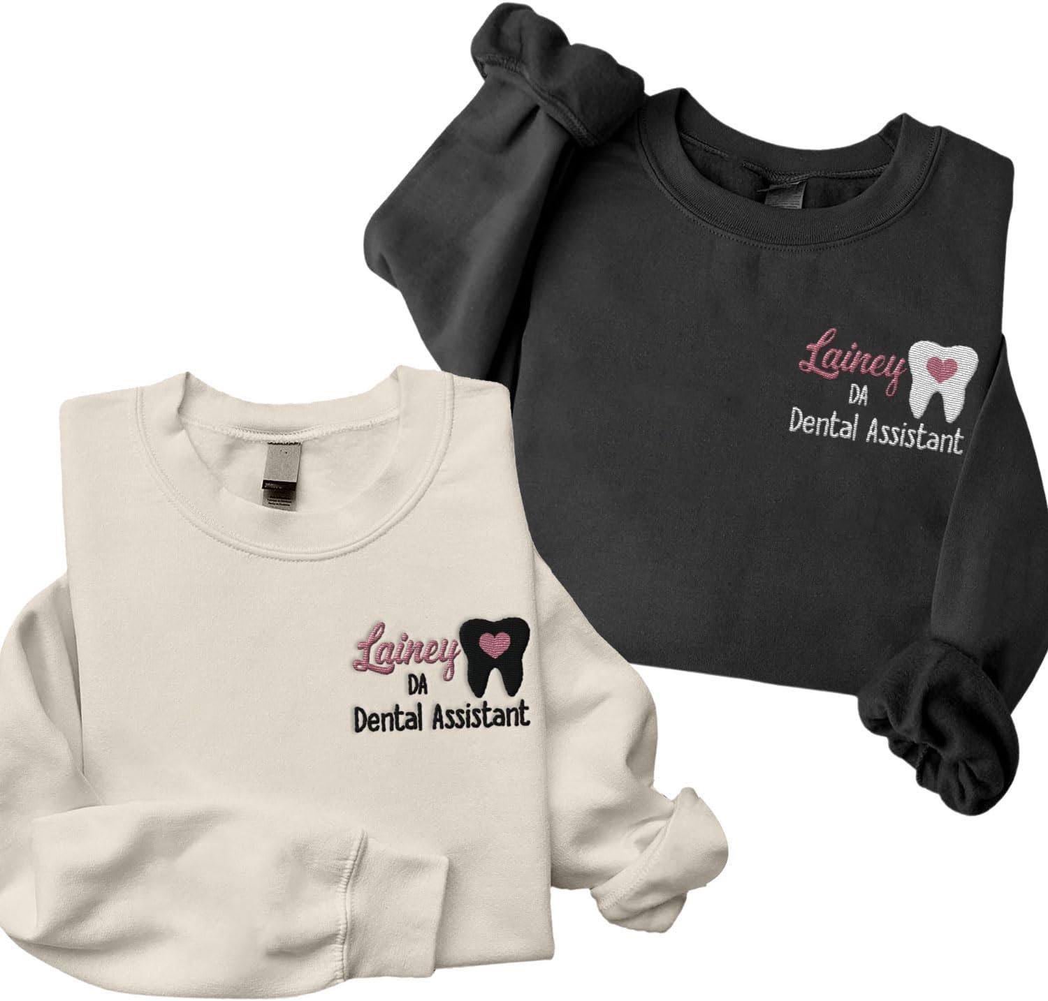 Intenprints Personalized Tooth Healthcare Embroidered Shirt, Dental Assistant RDA, Dentist Office, Dental Hygienist Gift