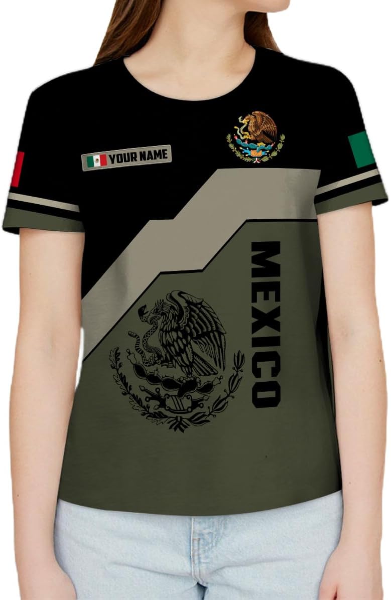 Mostefy Personalized Name Mexican Shirts for Men 3D, Customized Mexico Shirts for Men, Mexico Shirts for Women Mexico Shirt
