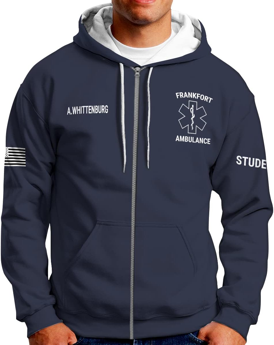 Vybonz Customize Name EMS EMT Hoodie For Men And Women All Over Printed Sportwear T Shirt, Zip Up Hoodie, Sweatshirt