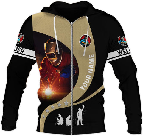 Mostprints Personalized Name Welding Shirt 3D, Custom Welding Shirts Gift, Welding Shirts, Welder Shirt for Men and Women