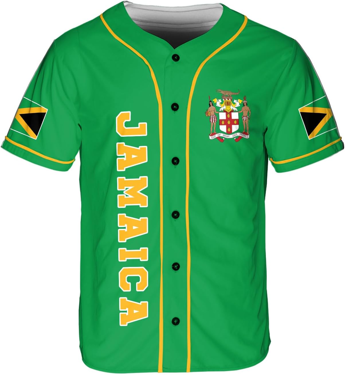 Leprints Personalized Jamaica Baseball Jersey Shirt, Custom Team Name Jamaican Baseball Jersey for Men, Women