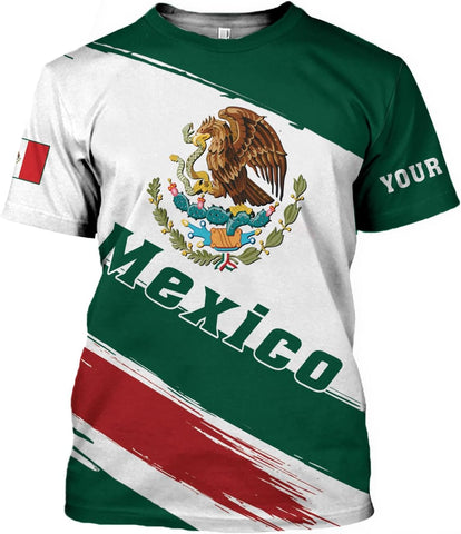 Royal Fight Personalized Mexico Shirts, Mexican Shirts for Men, Customized Mexico T-Shirt for Men, Mexico Eagle Flag Shirt