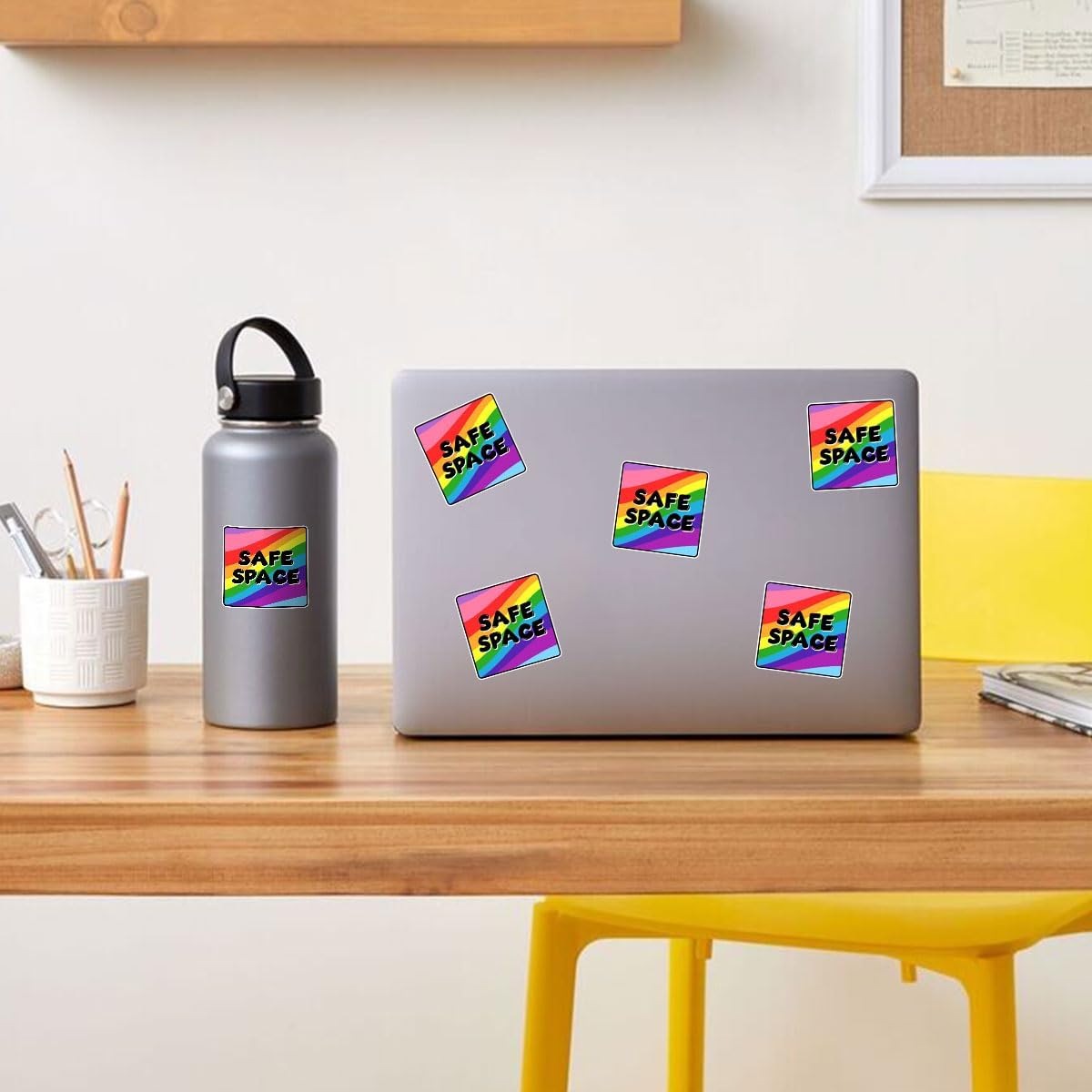3 Pcs Safe Space Sticker, Intersectional This is A Safe Space Stickers, Safe Space LGBTQ+ Heart - Rainbow Decals for Laptop Phone Water Bottle Cars Phone Case Laptop 3"x3"