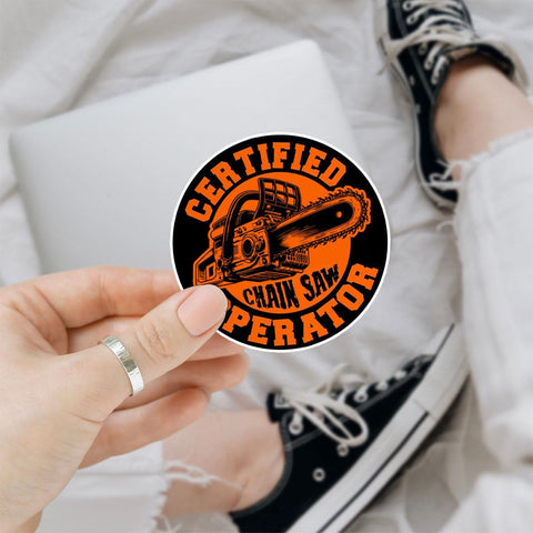 3Pcs Certified Chain Saw Operator Sticker Chainsaw Operator Arborist Logger Tree Carpenter Gifts for Man Lumberjacks Chainsaw Bumper Stickers Decal for Laptop Bottle Phone Car Hard Hat Helmet 3"