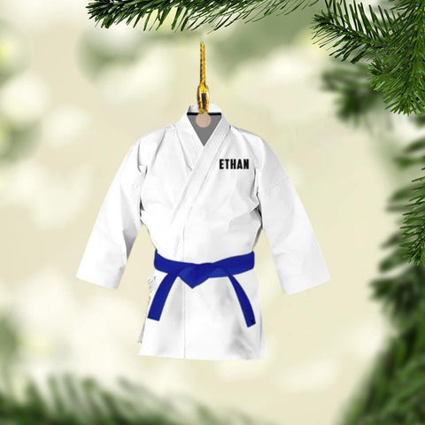 Piratify Personalized Name Karate Ornaments for Christmas Tree, Custom Wood Acrylic Karate Christmas Ornament for Xmas 2024 Karate Gift for Karate Lover Pine Hanging Tree Decorations (Karate 1)