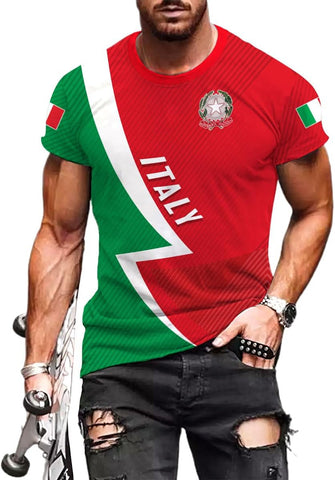 Personalized Name Italy Shirt 3D All Over Print, Italia T-Shirt, Roma Shirt, Italy Flag Pride Camisa for Italian (ITA 6)
