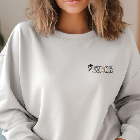 MAPrints Personalized Senior 2024 Embroidered Sweatshirt Gift, Graduation Class Of 2024 School Senior Embroidery Sweatshirt