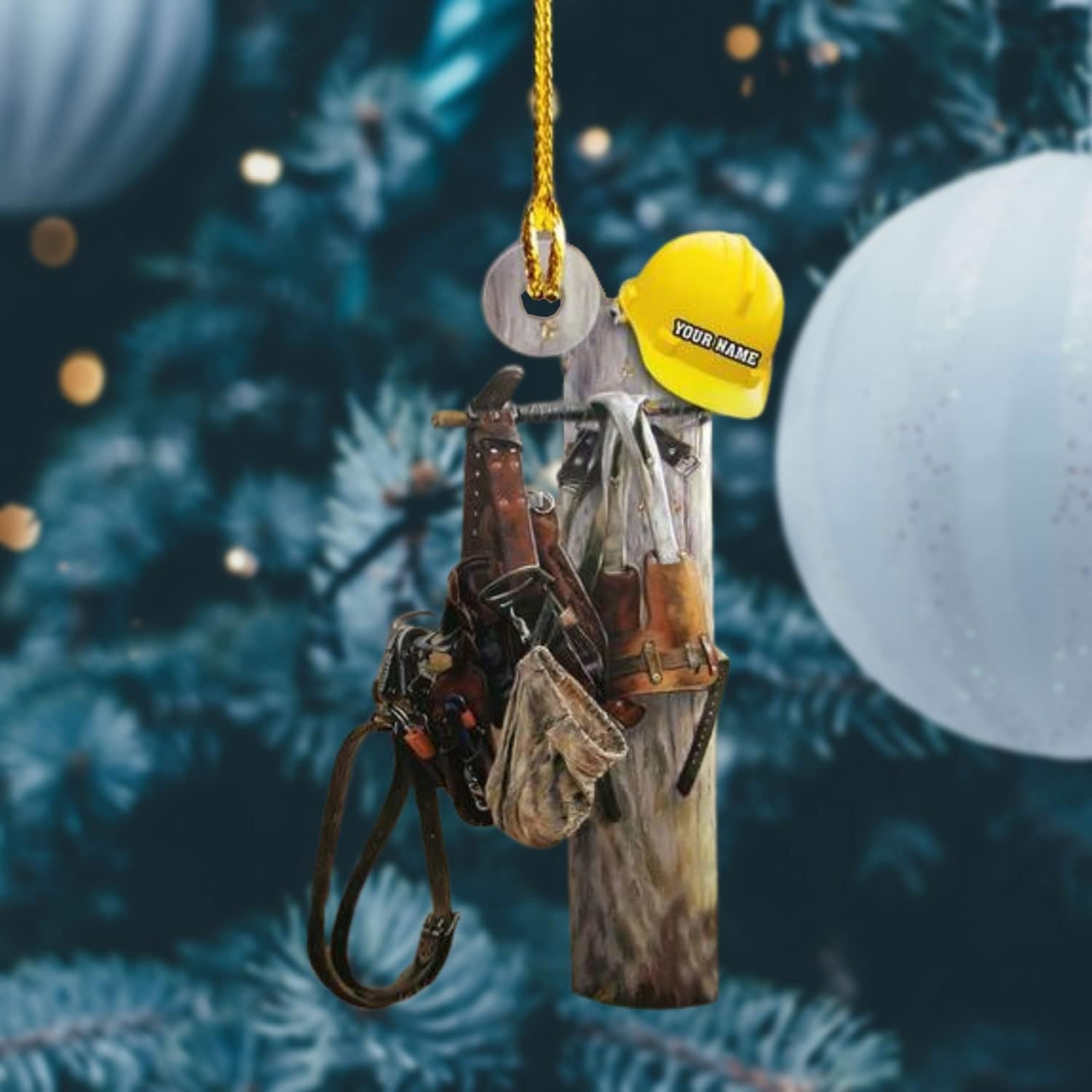 HomeDesign Personalized Lineman Ornament Custom Lineman Ornaments Line Man Christmas Ornaments Gifts for Lineman Ornament Lineman Christmas Hanging Ornament Lineman Gift (Style 5)