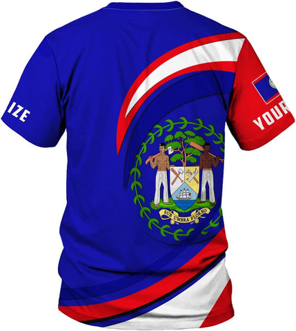 Artparel Personalized Belize Shirt Coat of Arms of Belize Flag Shirts Belizean Country Flag Gift T-Shirt Belizean Shirt S-5XL