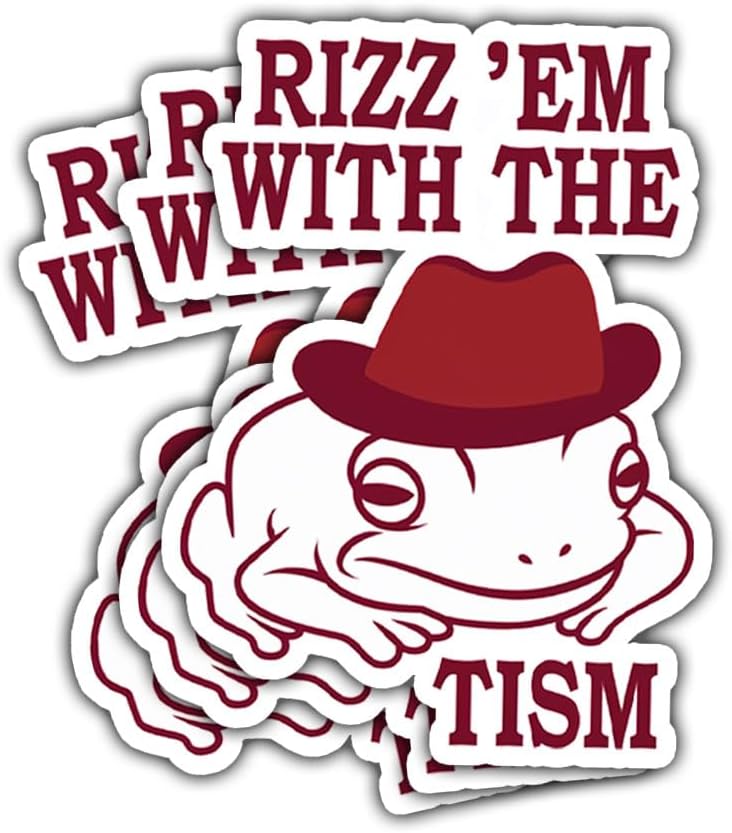 3Pcs Rizz 'Em with The Tism Sticker Meme Frog Rizz Em with The Tism Sticker Cowboy Frog Rizz 'Em with The 'Tism rizz Stickers Rizzem with The Tism Decal for Laptop Bottle Phone Car Hard Hat 3"