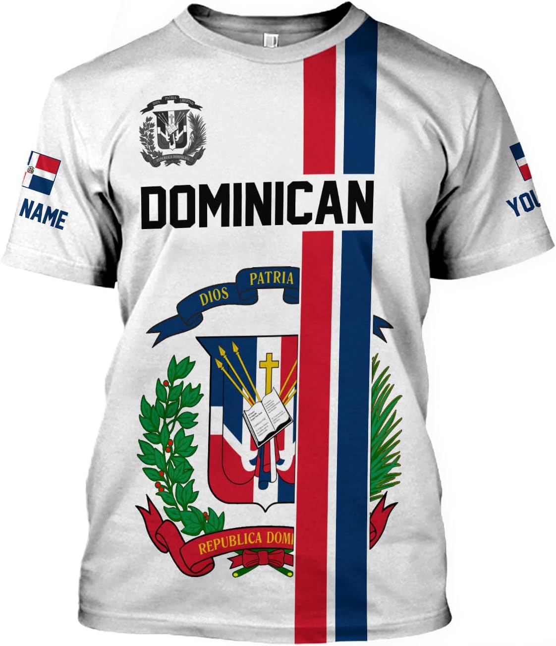 Custom Dominican Republic 3D Shirts for Men Dominicana Flag Shirts Dominican Flag Tshirt Dominican Independence Day