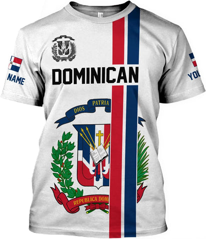 Custom Dominican Republic 3D Shirts for Men Dominicana Flag Shirts Dominican Flag Tshirt Dominican Independence Day