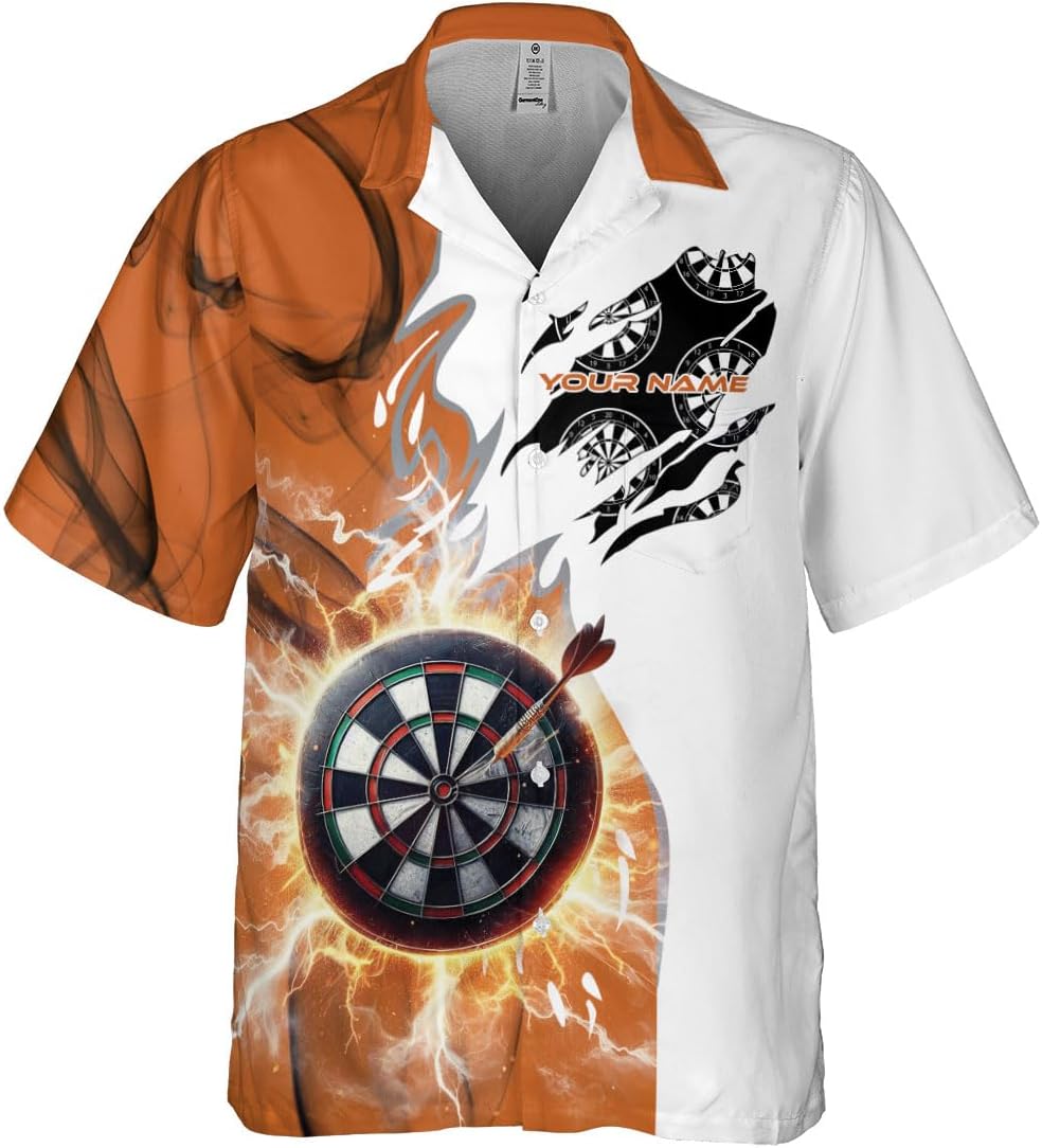 Personalized Name Darts 3D Hawaiian Shirt Unisex S-5XL Gift for Darts Player Dart Shirts for Men Custom Darts Shirts for Men