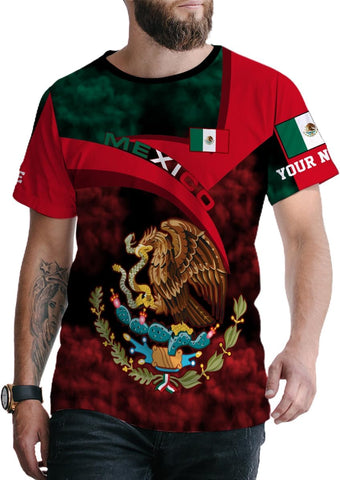 Mostprints Personalized Name Mexican Shirts for Men 3D, Customized Mexico Shirts for Men, Mexico Shirts for Women Mexico Shirt