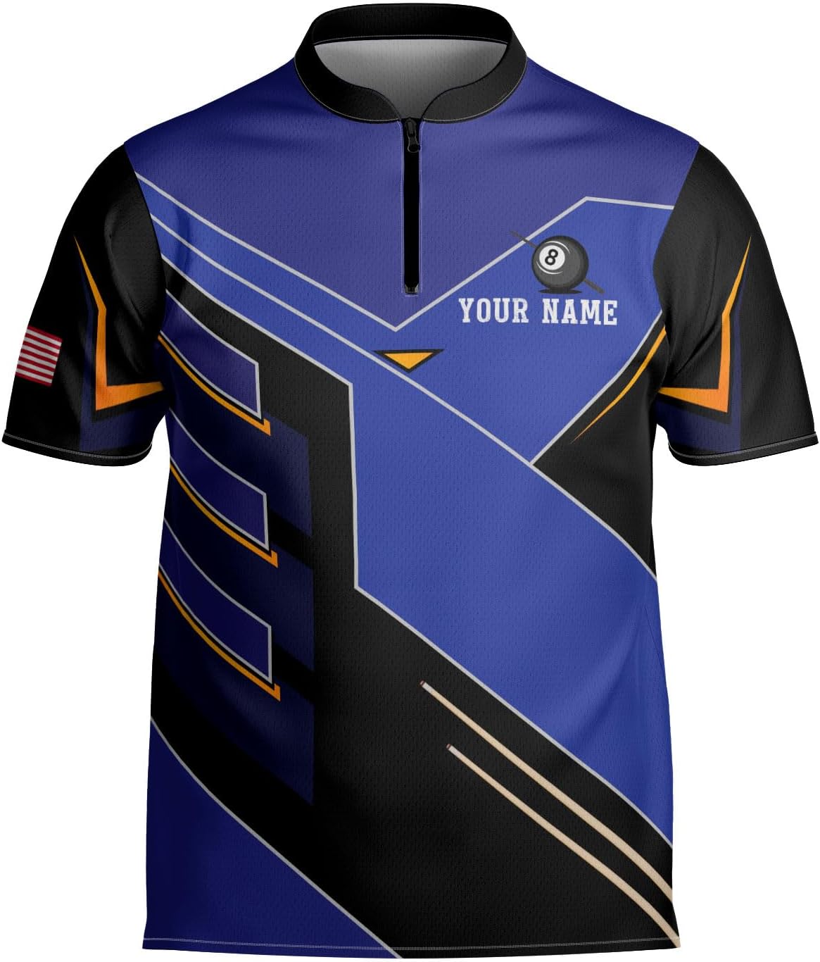 Personalized Billiard Bowling Jersey 3D Billiard Shirt Custom Billiard Flag Shirt Men's Pool Billiards Shirt 8 Ball Men Women