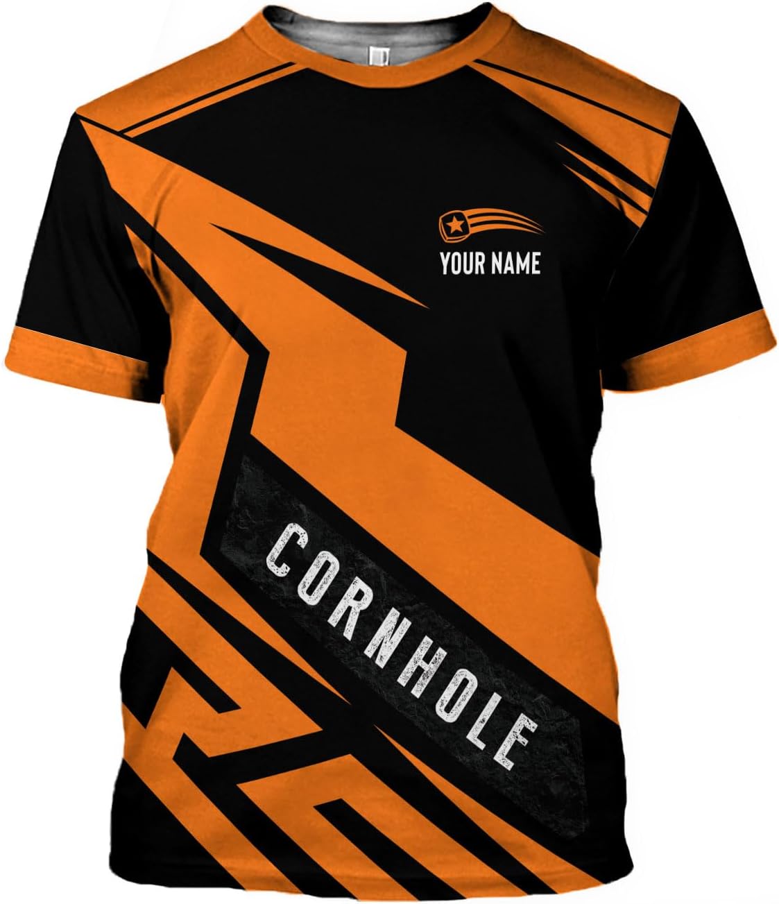 Riveprints Personalized Cornhole Shirts 3D Over Print for Men & Women, Funny Cornhole Player Toss Sports T-Shirt for Team
