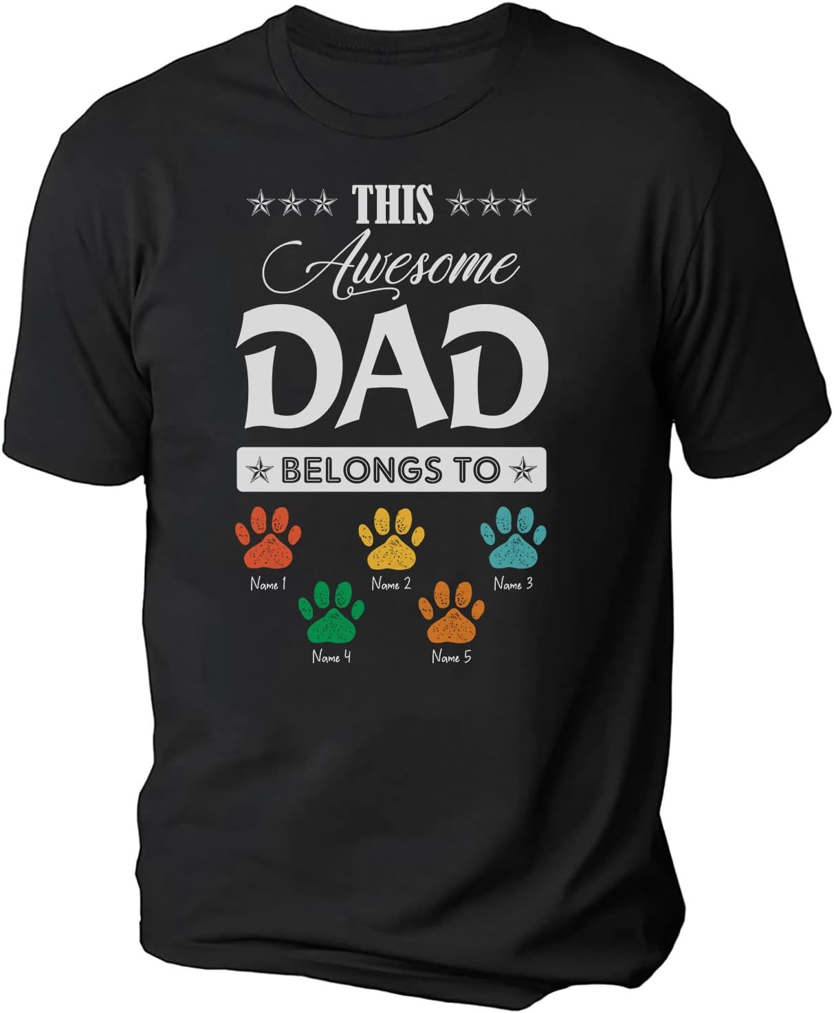 Personalized Dog Dad Shirts for Men, Best Dog Dad Ever Tshirt Gifts Fathers Day, Custom Funny Dogfather T-Shirt (TS20)