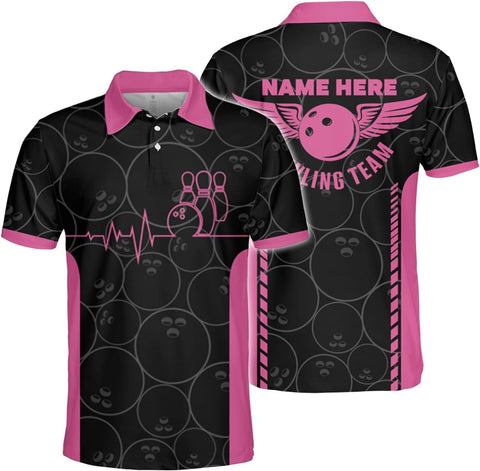 Personalized Name Bowling Polo Shirts 3D for Women, Bowling shirt, Bowling Shirts for Womens, Team Bowling Shirt Women1