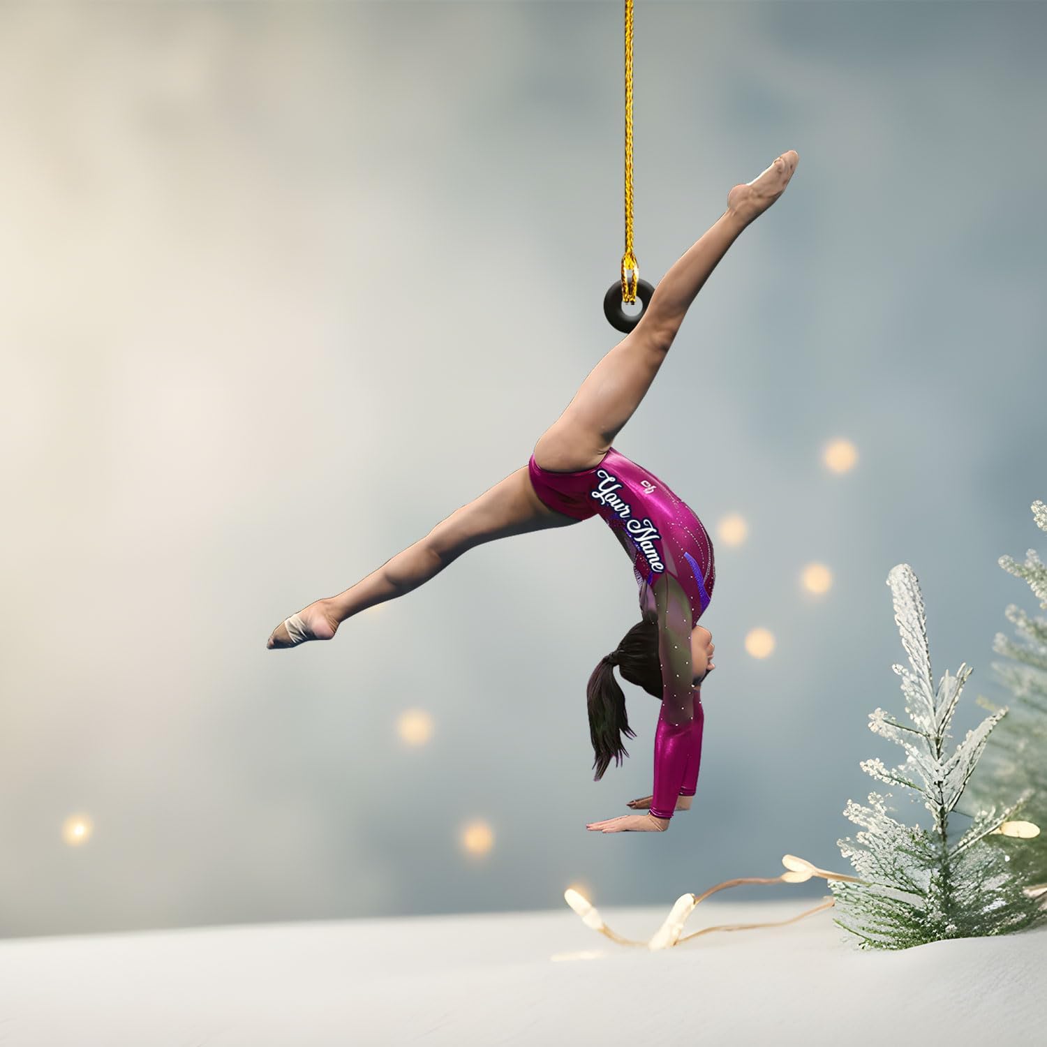 Paniprints Personalized Name Gymnastics Ornament 2024, Gymnast Christmas Ornament Girl, Gymnast Ornament for Xmas Decoration (Gymnastic 8)