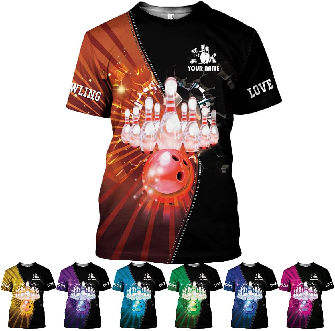 Mostprints Personalized Name Bowling Shirts for Men and Women 3D, Bowling Shirts for Team Bowling, Bowling Shirts Gift