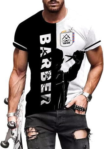 Vybonz Personalized Barber Gift for Barber 3D All Over Printed Shirts Gift for Men & Women Hair Stylist Shirt Gift Barbershop
