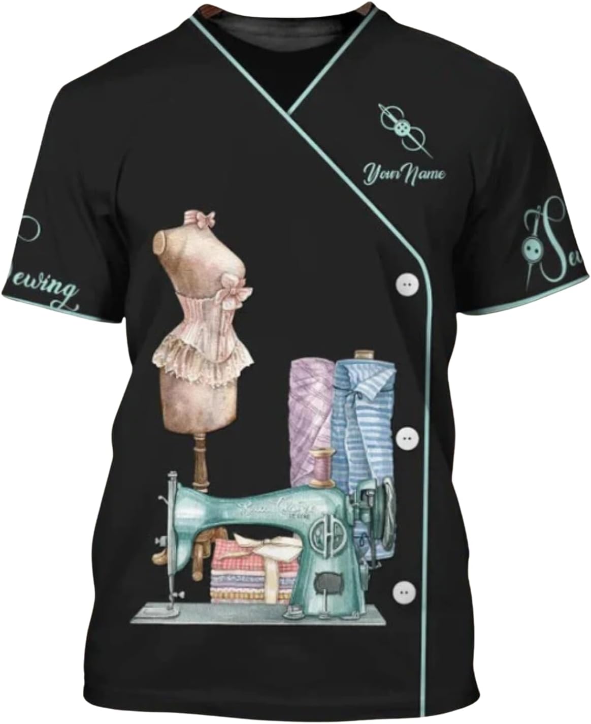 Personalized Name Sewing Shirts, 3D Sewing Shirt Men Women, Tailor Uniform, Gift for Sewing Lover, Tshirt for Tailors