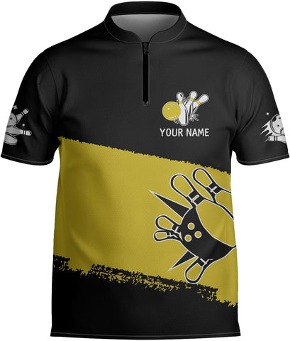 Custom Bowling Jerseys for Men Women Personalized Team Name Quarter Zip 3D Apparel Customized Bowling Jersey Shirts Unisex