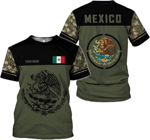 Mostprints Personalized Name Mexican Shirts for Men 3D Customized Mexico Shirts for Men Mexico Shirts for Women Mexico Shirt