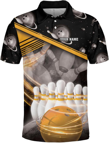Custom Bowling Polo Shirt Personalized 3D Team Name Bowling Shirts for Men Women Jersey Unisex Bowler Short Sleeve Gift Tee