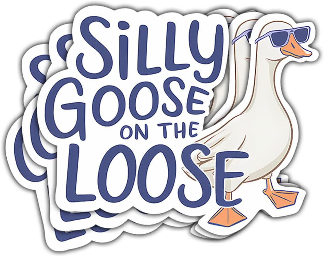 (3pcs) Certified Silly Goose Sticker, Silly Goose Sticker, Funny Goose Stickers Die-Cut Waterproof for Laptop Water Bottle Phone Window Helmet Decal Gift