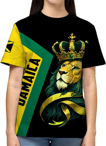 AOVL Personalized Jamaica Shirts Jamaican Pride T-Shirt Jamaica Flag Lion Tshirt Jamaicana Shirts Jamaica Shirt for Men Women