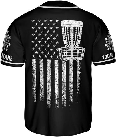 Royal Fight Personalized Disc Golf Baseball Jersey Disc Golf USA Flag Shirts Disc Golf Jersey for Men Women Disc Golf Lovers