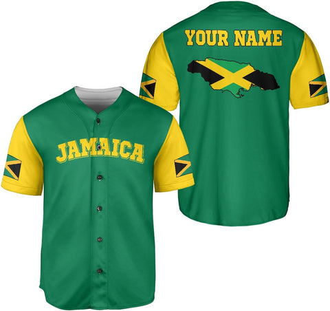 Leprints Personalized Jamaica Baseball Jersey Shirt, Custom Team Name Jamaican Baseball Jersey for Men, Women