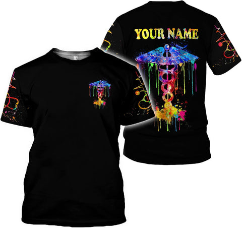 Custom Er Nurse Shirts for Women Future Nurse Shirt 3D Nursing Shirts for Nurses Emergency Nurse Shirt CNA Shirts CNA Shirt