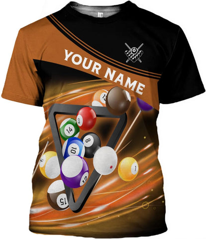 Pretyprints Personalized 3D Billiard Shirt Custom Name Men Women Team Apparel Pool 8 Ball Flag Tshirt Billiards Shirts Gift