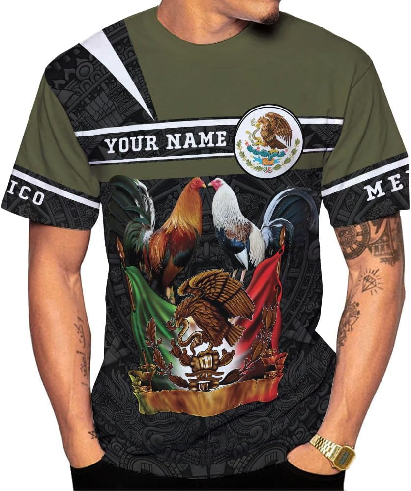 Mostprints Personalized Name Mexican Shirts for Men 3D, Customized Mexico Shirts for Men, Mexico Shirts for Women Mexico Shirt1