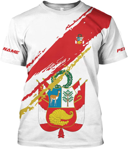 Vybonz Personalized Peru Shirts for Men,Peru Mens Shirt, Peru Flag Shirt, Peruvian T Shirt, Peru Jersey, Peruvian Shirts
