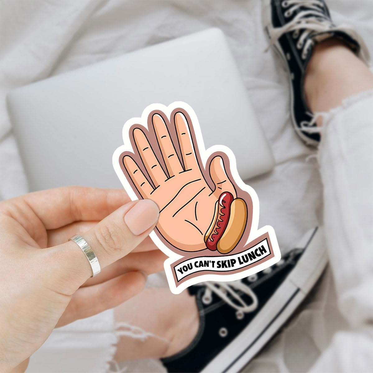 3 Pcs You Can't Skip Lunch Sticker I Think You Should Leave Sticker, Sarcastic Humorous Bumper Sticker Hotdog Sticker- Funny Vinyl Sticker 3 Inches for Water Bottles Laptop Phone Car Window Helmet