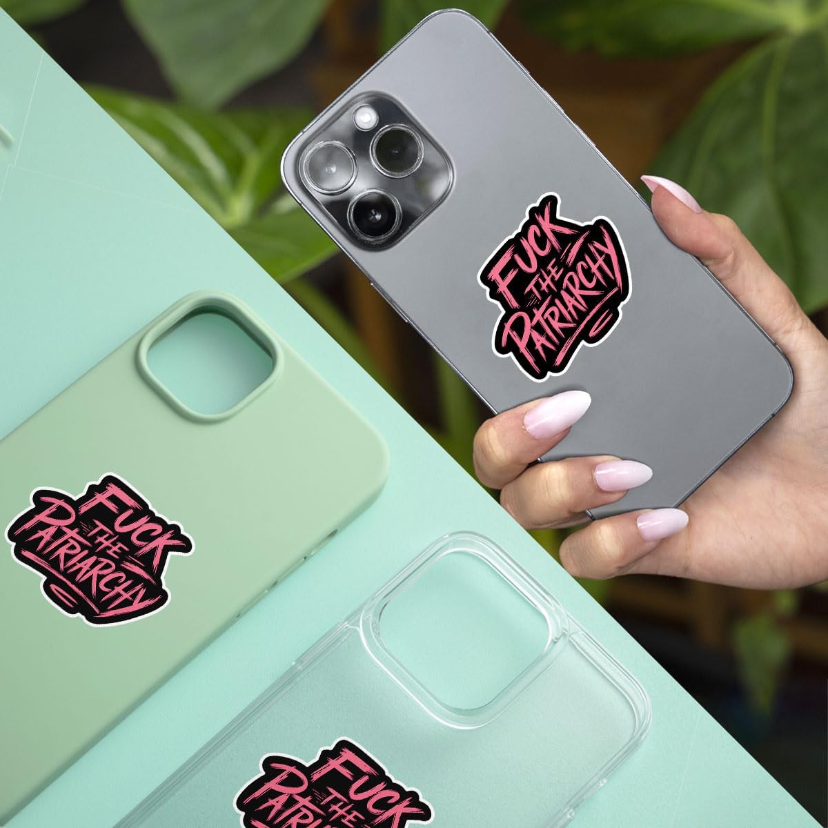 3 Pcs Fuck The Patriarchy Sticker, Bumper Sticker Feminism, Destroy The Patriarchy, Political Bumper Stickers - Vinyl Sticker 3 Inches for Water Bottles Laptop Phone Car Window Helmet