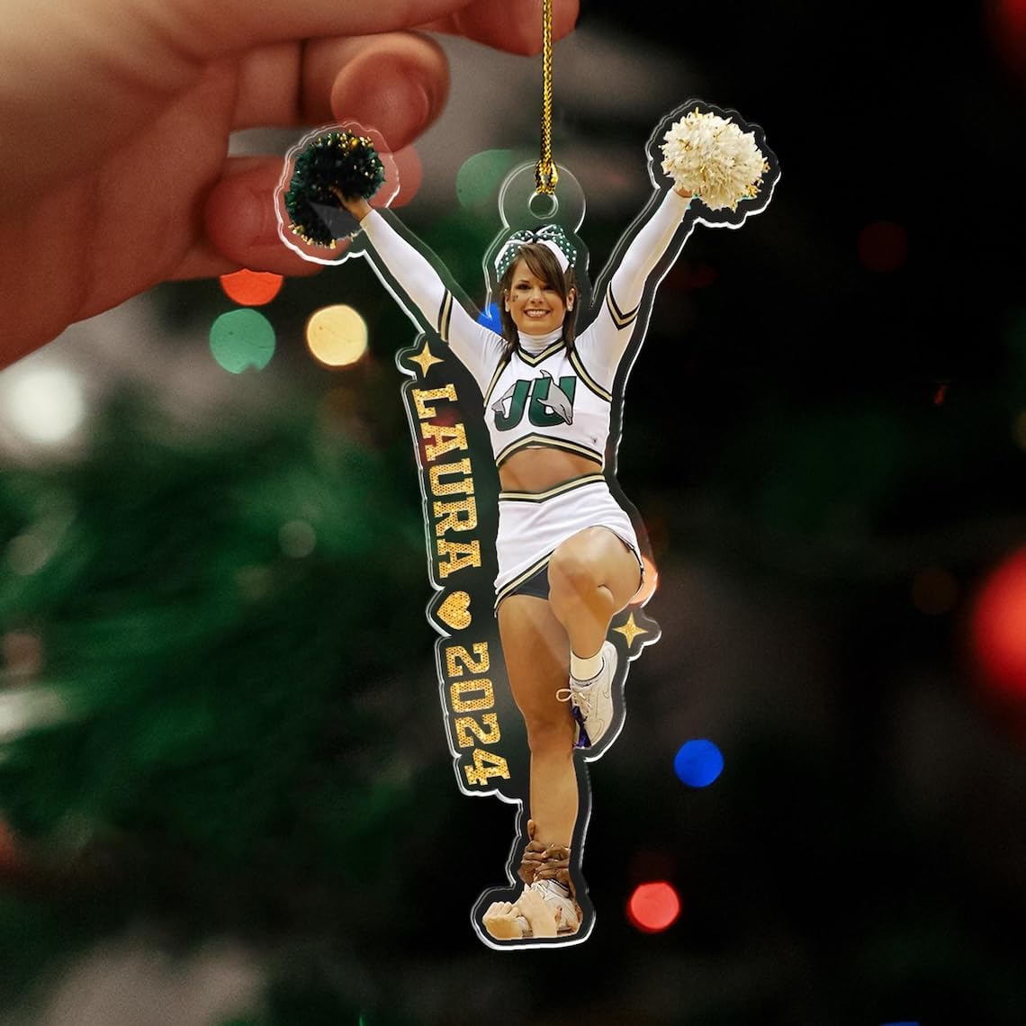 Pretyprints Personalized Cheerleader Ornaments Cheerleader Cheerleading Lovers Ornaments Cheerleading Ornament Gift for Cheerleader Christmas 2024 Cheer Cheerleader Ornaments Xmas (Style 8)