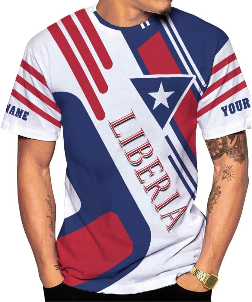 Royal Fight Personalized Liberia Shirts Liberian Pride Flag Shirt Liberia Flag Shirts Liberia Flag Gift T-Shirt for Men Women