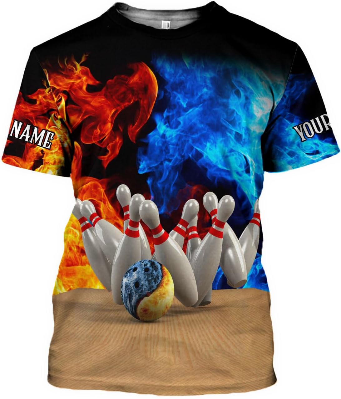 MoonArt Personalized Name Bowling Shirts for Men and Women 3D, Bowling Shirts for Team Bowling, Bowling Shirts Gift