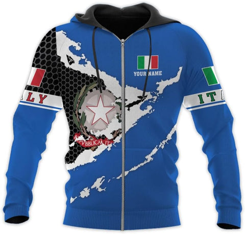 Ligthuy Personalized Name Italy Shirt 3D, Custom Italian Shirt Flag for Men and Women, Italia Shirt Soccer Unisex Size