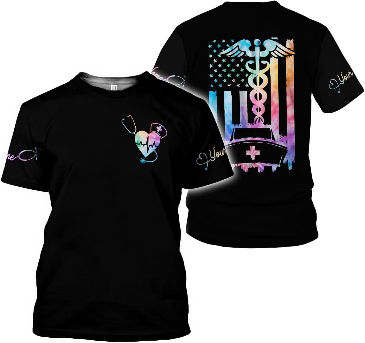 MoonArt Personalized Name Nurse Shirt Nurse Gifts Nurse Graduation Gift Funny Nurse T-Shirt Gift Nursing Emergency Shirts